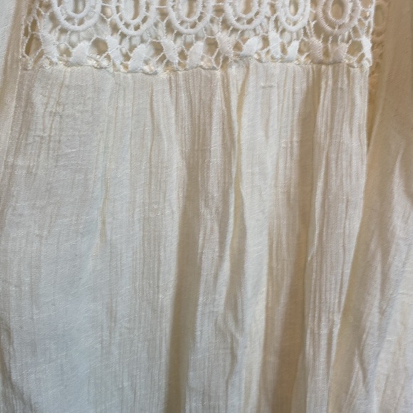 Rebellion | Cream Lace Sleeveless Boho Dress - Asymmetrical hem - Large - Picture 5 of 6